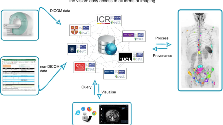 The NCITA Repository Unit is developing a sustainable, cross-institutional federated repository structure for the secure storage, integration, analysis and sharing of imaging data. The repository supports the full range of image data from initial data acquisition, through various levels of data curation, to controlled release of deidentified data as a community resource.